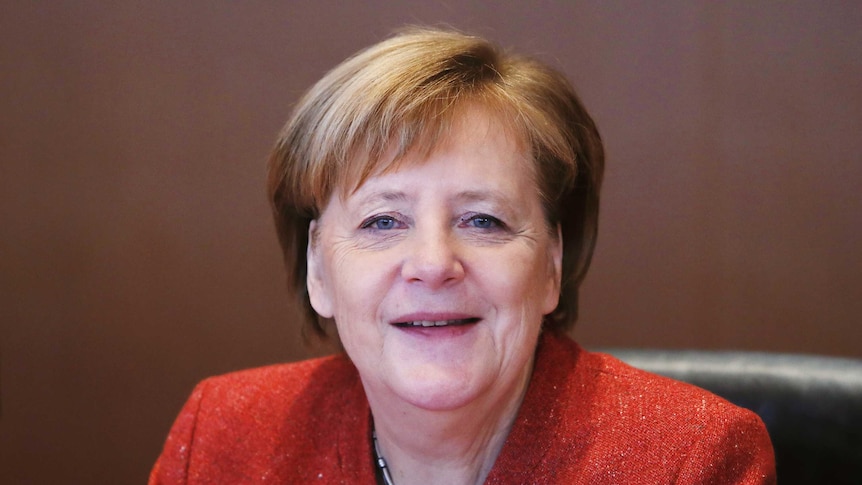 Profile photo of German Chancellor Angela Merkel as she arrives for a government cabinet meeting in 2018.