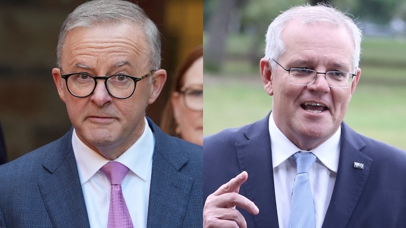 A composite image of Anthony Albanese and Scott Morrison