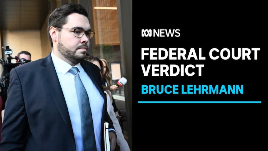 Federal Court Verdict, Bruce Lehrmann: A man walks on the street trailed by the media.
