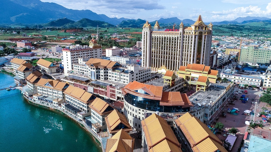 An aerial image of the Fully Light Casino in Laukkai. 