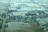 Aerial view of flooding at Tallygaroopna Victoria