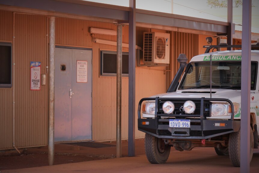 An ambulance outside Balgo clinic in WA's east Kimberley. 