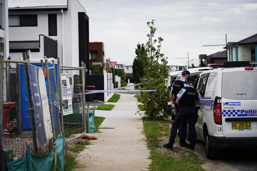 nsw police at a house in melonba investigating an alleged  pre-organised fight that ended with a man charged for murder