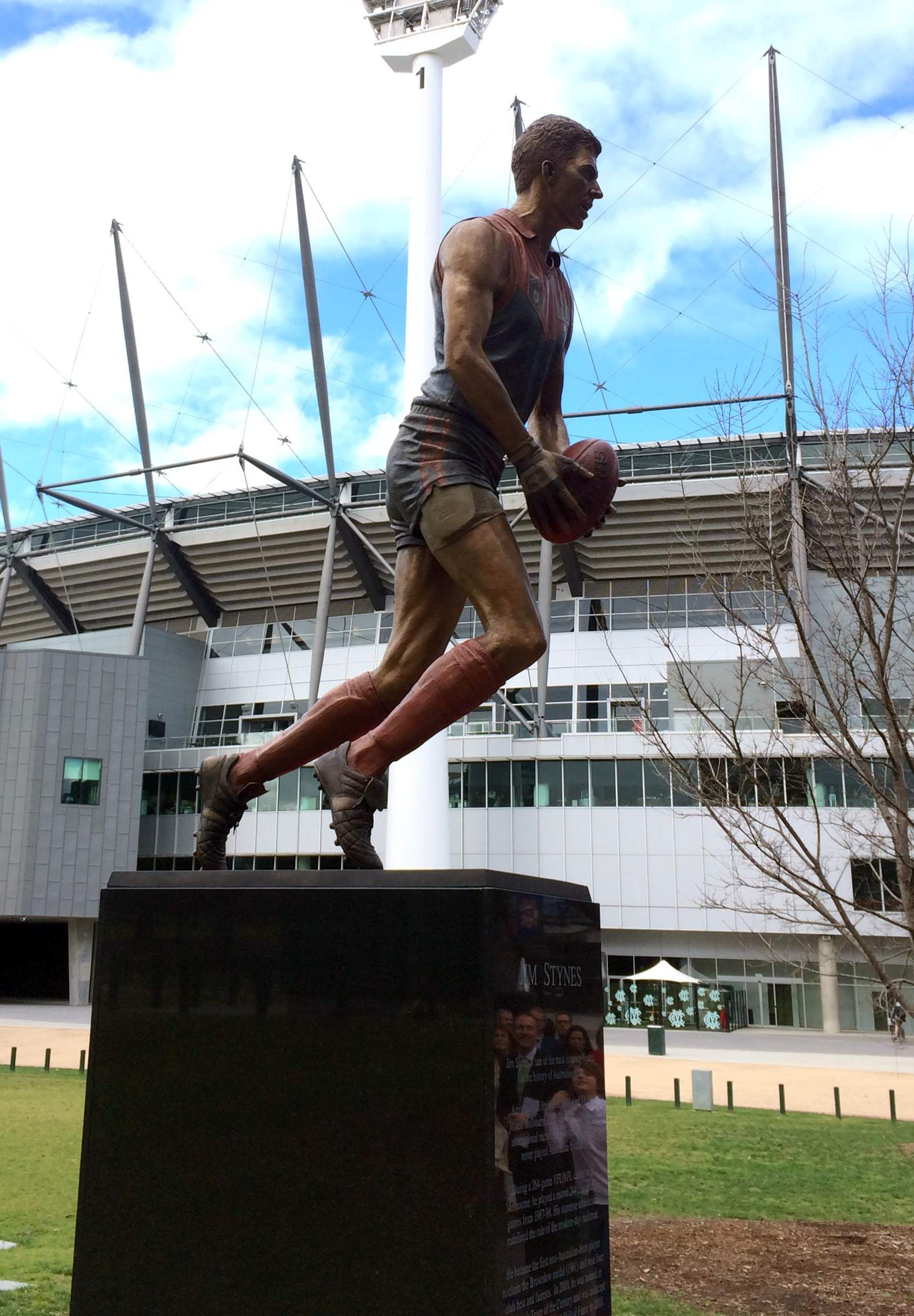 Jim Stynes, Demons club champion, immortalised in sculpture outside MCG