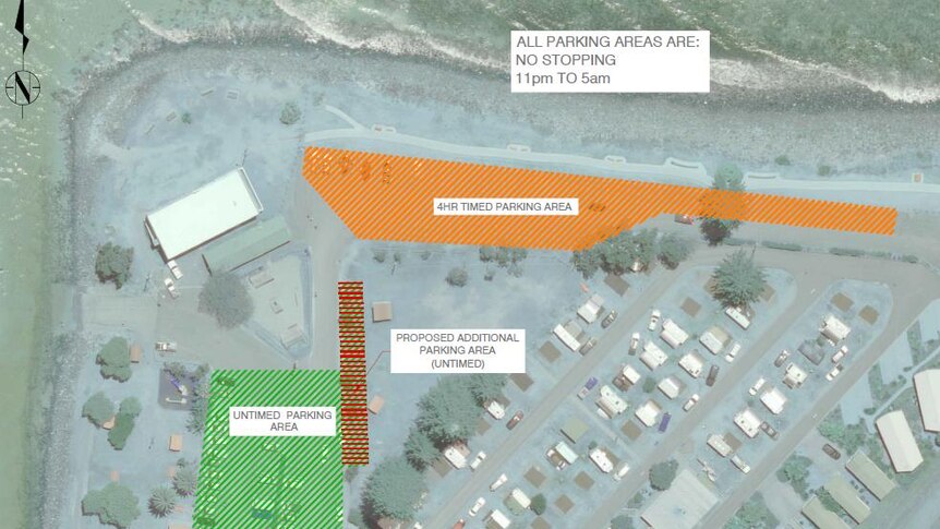 In this image the Kempsey Shire Council outlines the Crescent Head parking changes