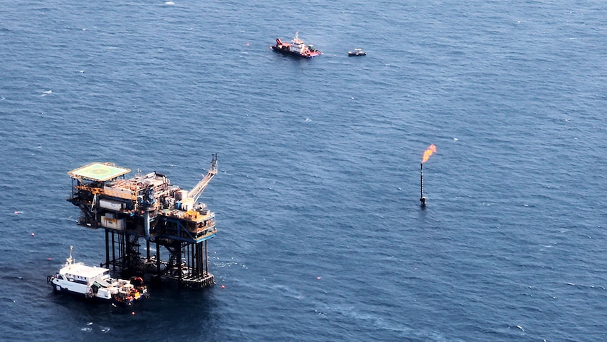 Offshore oil rigs across the WA coast extract resources from the ocean floor