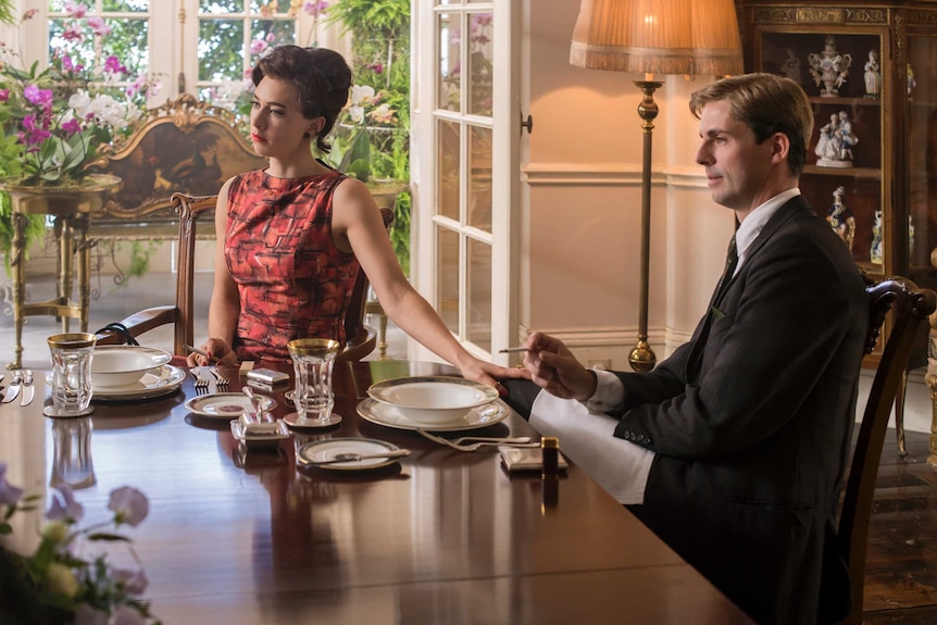 Princess Margaret (played by Vanessa Kirby) and Antony Armstrong-Jones (Matthew Goode) in The Crown.
