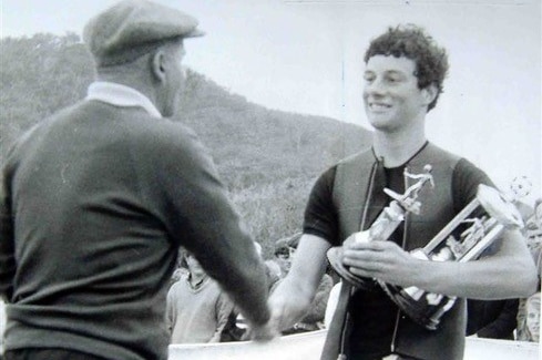 Mick Lawrence wins the state surfing title, 1967