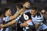 Cronulla Sharks celebrate James Maloney's field goal