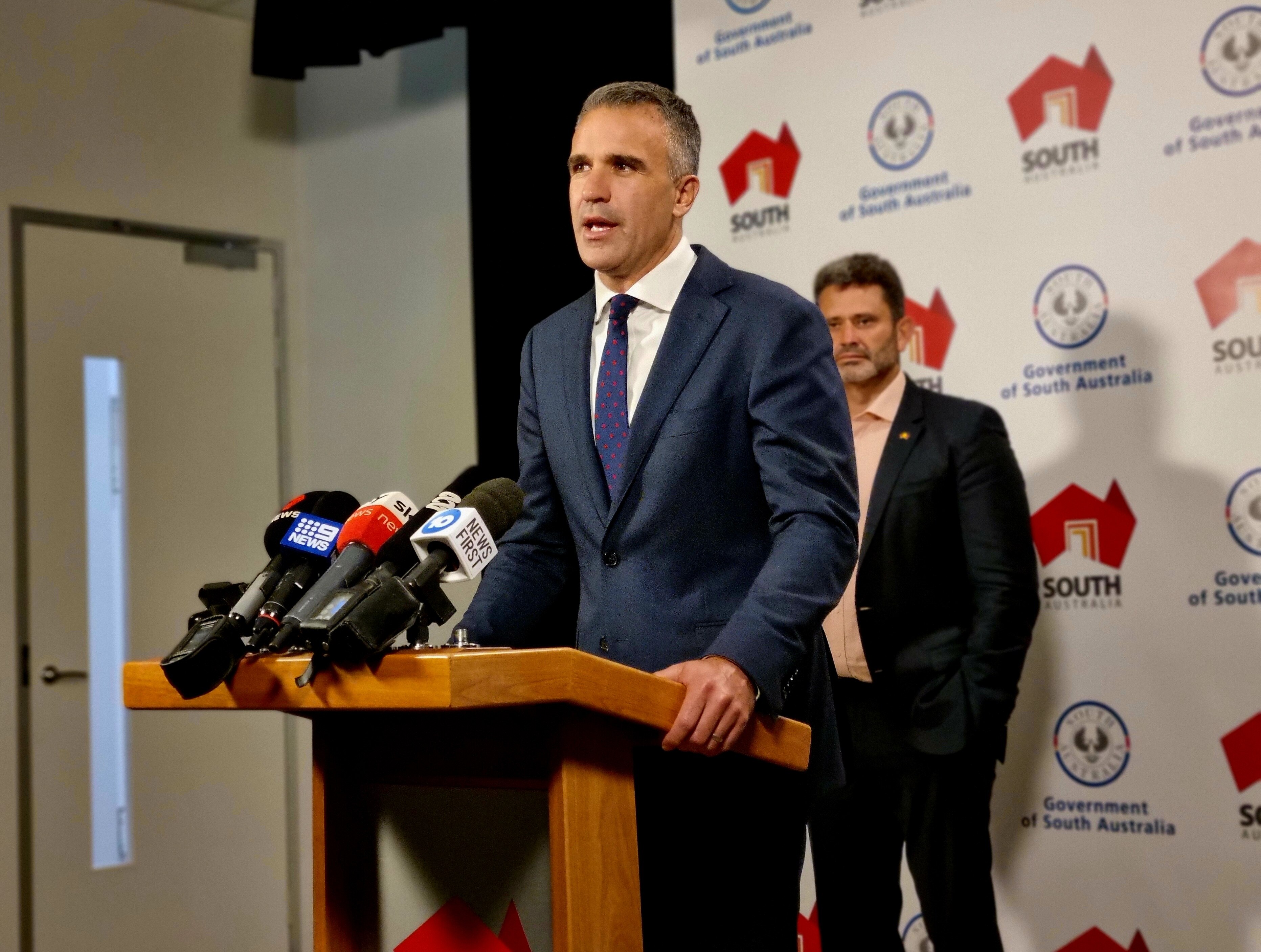 The premier and attorney-general speaks to the media.