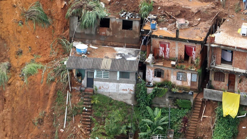 Houses destroyed by Brazil's deadly landslides