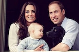 Prince George with Catherine, Duchess of Cambridge and Prince William