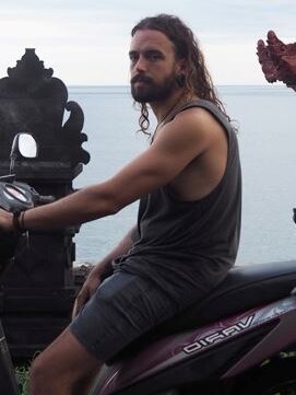 Dan Marsh pictured on a motorbike in Bali in 2015