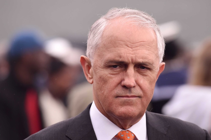 Australian Prime Minister Malcolm Turnbull listens to a question.