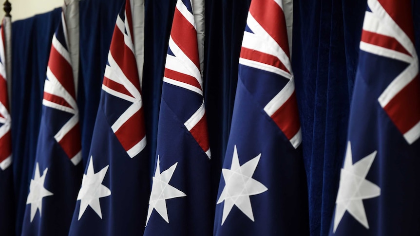 A collection of Australian flags