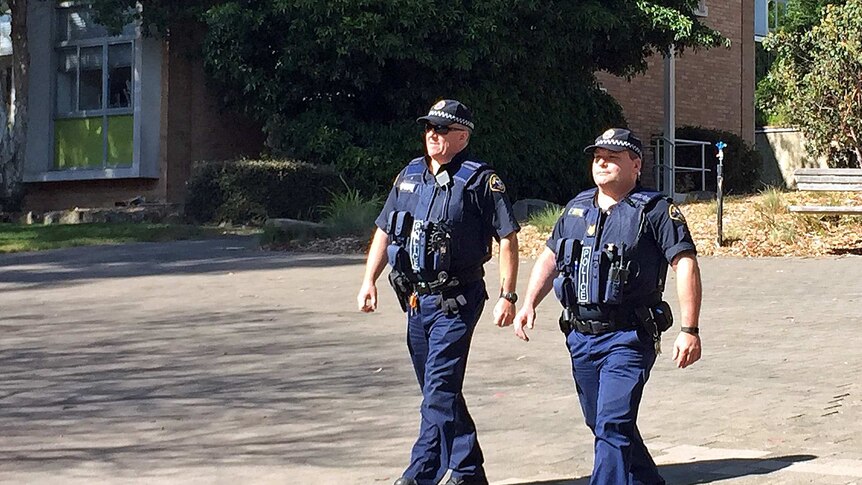 Police patrol Hobart's UTAS campus