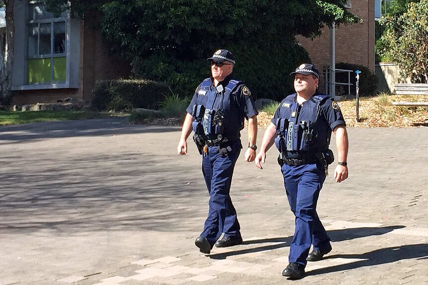 Police patrol Hobart's UTAS campus