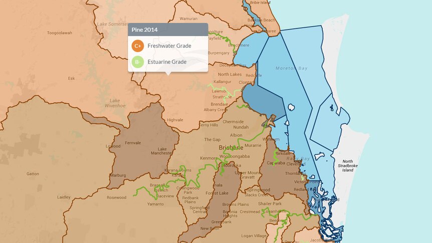 Brisbane region catchments fared poorly in the latest Healthy Waterways report card