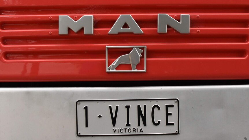 The licence plate recognises the late Vince Tripodi, who came up with the idea.