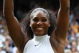 Serena Williams lifts Wimbledon trophy