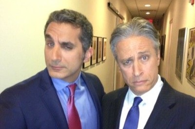 Bassem Youssef and Jon Stewart