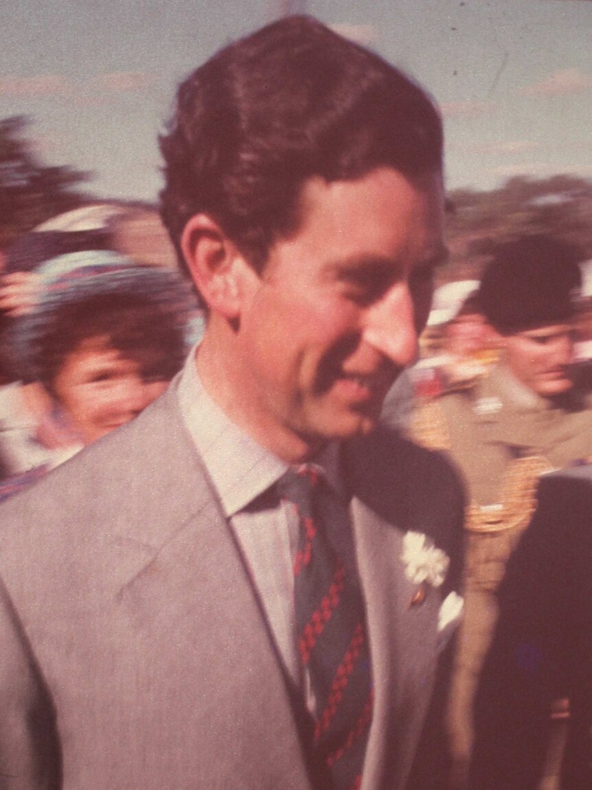 Prince Charles moves through the crowd in the southern Wheatbelt town.