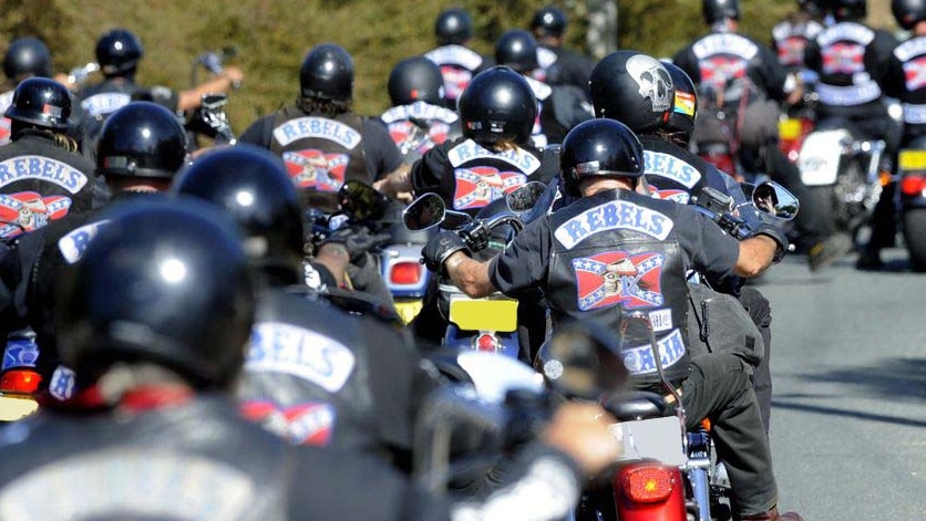 Members of the Rebels motorcycle club