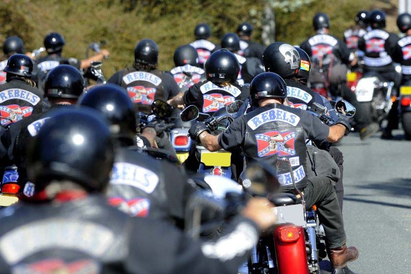 Members of the Rebels motorcycle club