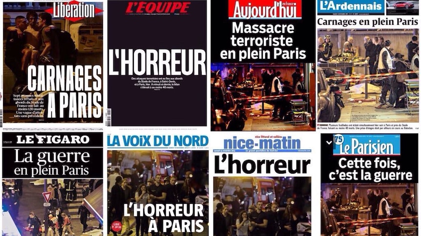 First run French newspaper front pages after Paris attack