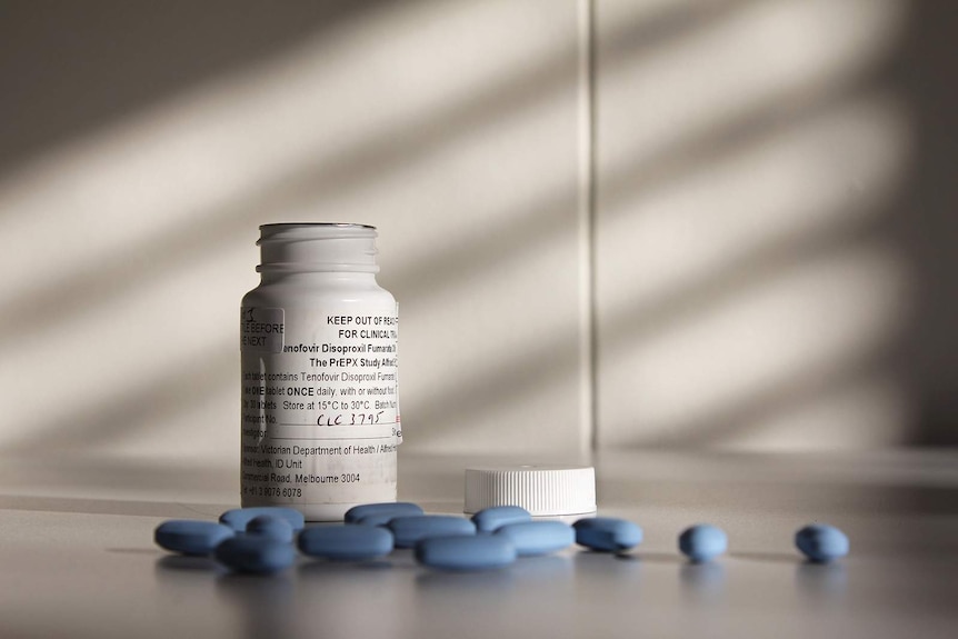 A photo of a pill cannister in nice morning light.