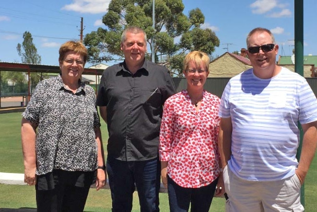 Kathy Marriner, Russell Marker, Lynette Marker, Rob Shepherd at Wasleys Bowls Club