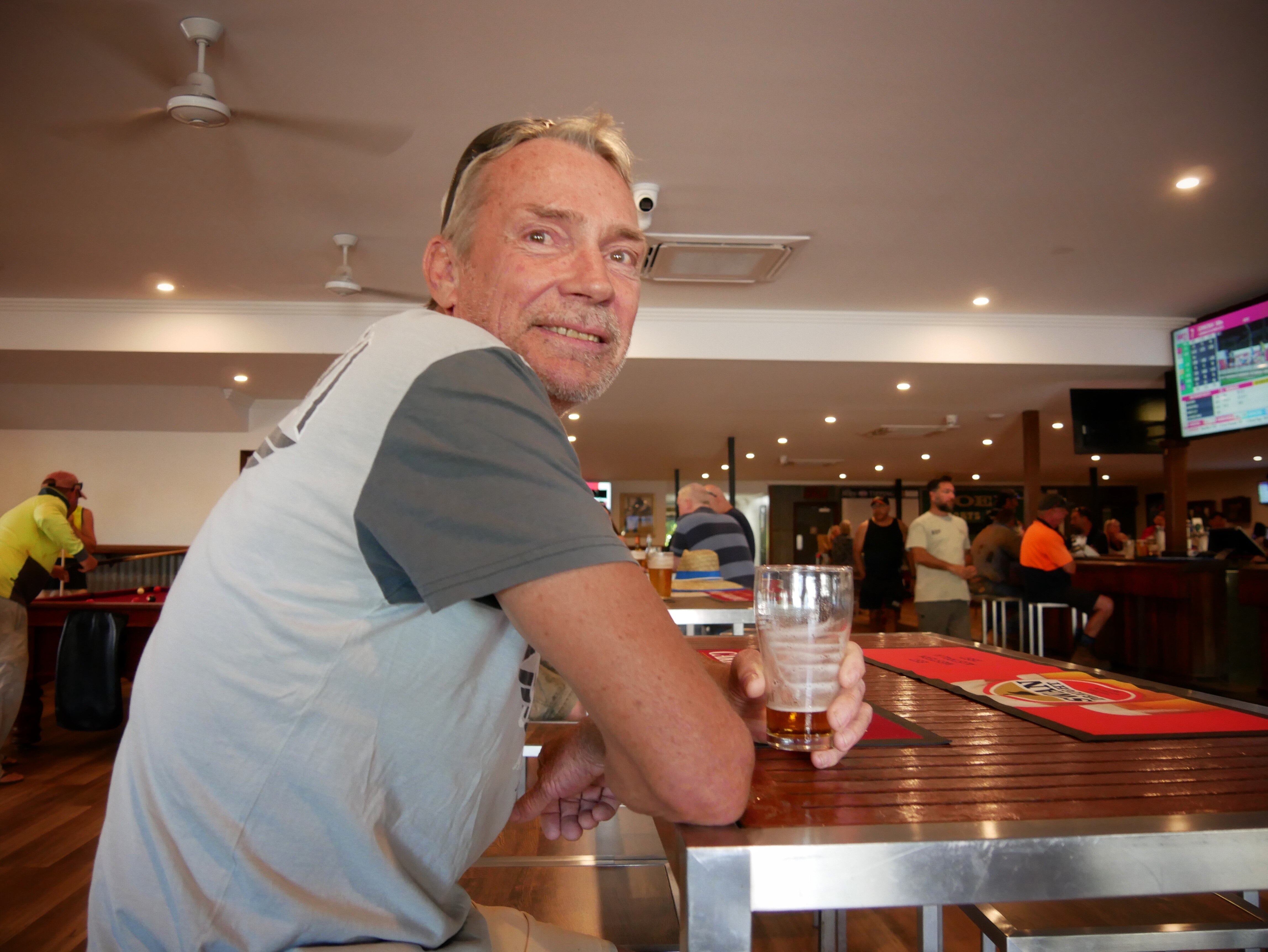 Craig Godfrey sitting at the Roebuck Bay Hotel bar. 