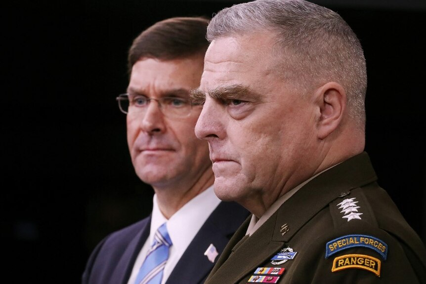 US Defense Secretary Mark Esper and Chairman of the Joint Chiefs of Staff General Mark Milley