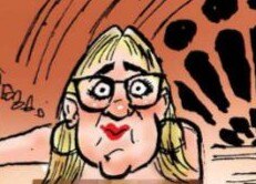 A cartoon image of Jacinta Allan's face.