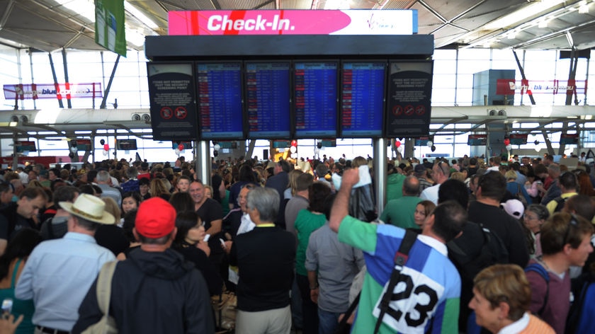 Stranded: some passengers at Melbourne Airport have been told they might not get a flight until tomorrow.