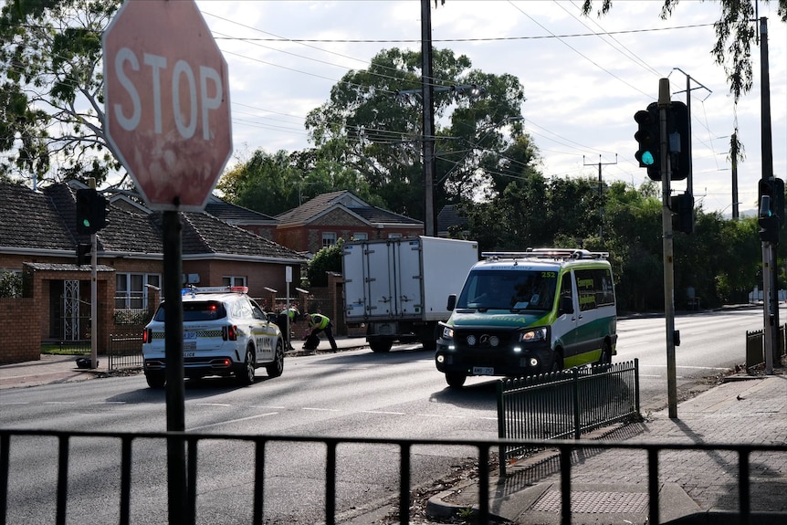 SA Police at the scene of a crash.