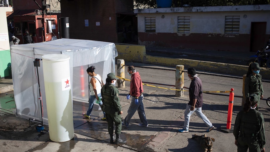 Decontamination chamber in Venezuela's Caracas.