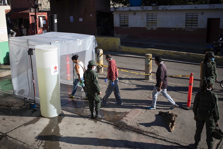 Decontamination chamber in Venezuela's Caracas.