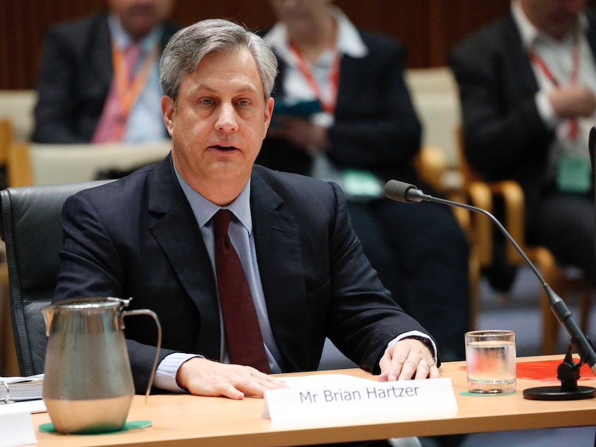 Westpac chief executive Brian Hartzer fronts the Federal Parliamentary banking inquiry