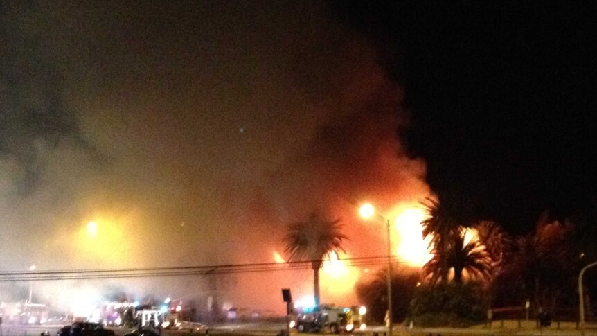 Fire tears through the Stokehouse restaurant, on the St Kilda foreshore in Melbourne.