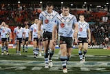 Missed opportunity: Gallen's try could have put the Sharks back into the game. (file photo)