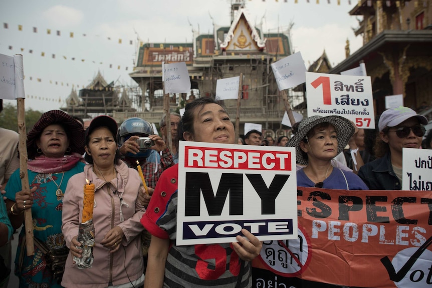Protesters march amid unrest in Thailand