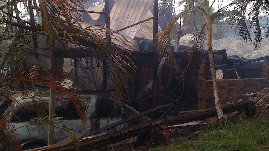 The ruins of a Gold Coast home that was destroyed by a fire on October 4, 2011.