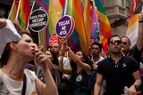 Gay pride parade in Istanbul.