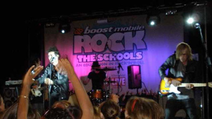 Rock band Amy Meredith perform at Randwick Girls' High.