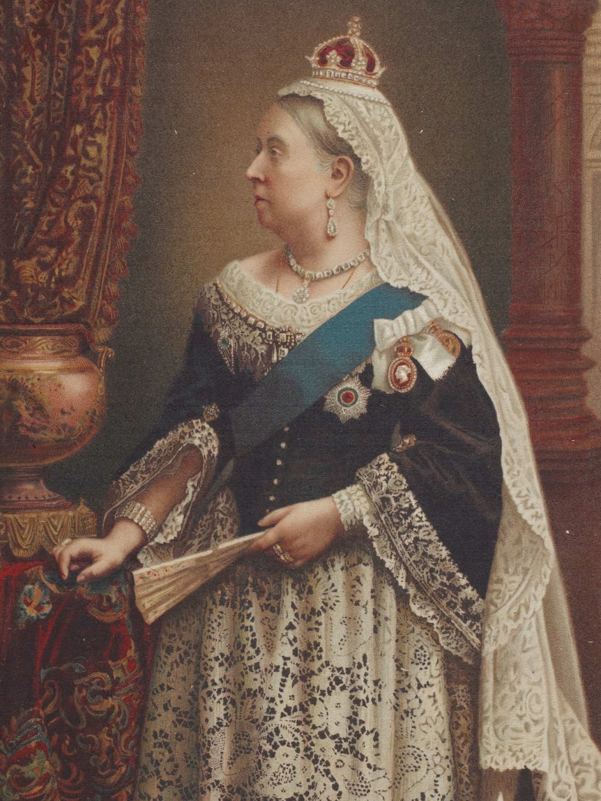 Queen Victoria poses in a portrait