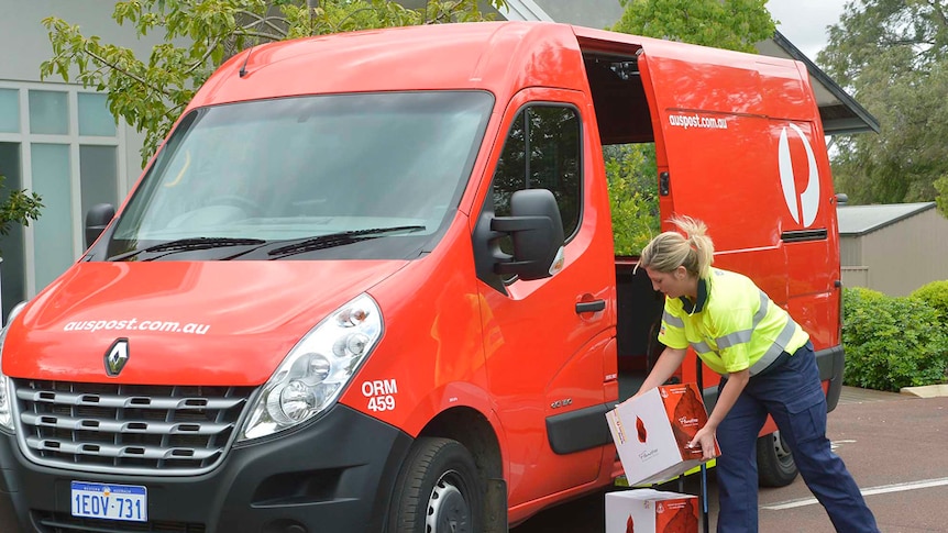 Australia Post van being loaded