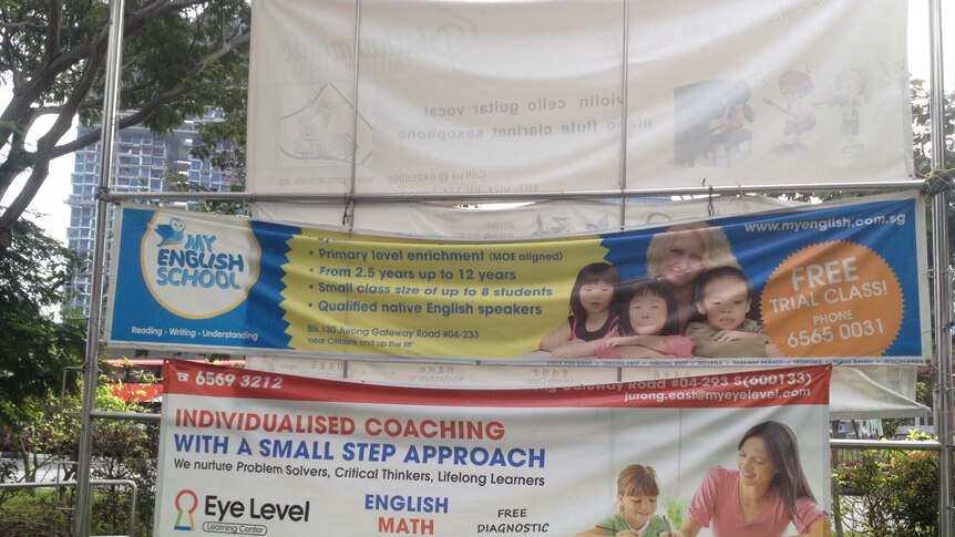 An ad on tutoring classes in Singapore.