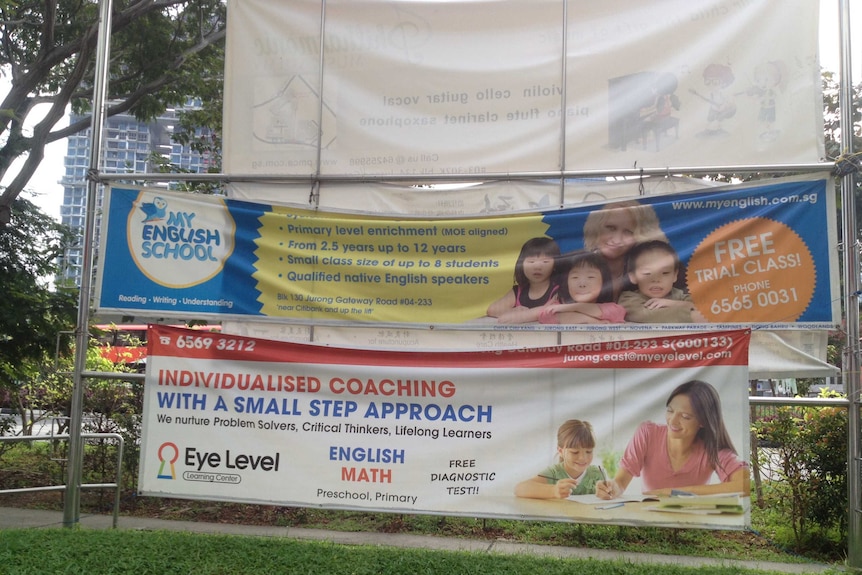 An ad on tutoring classes in Singapore.