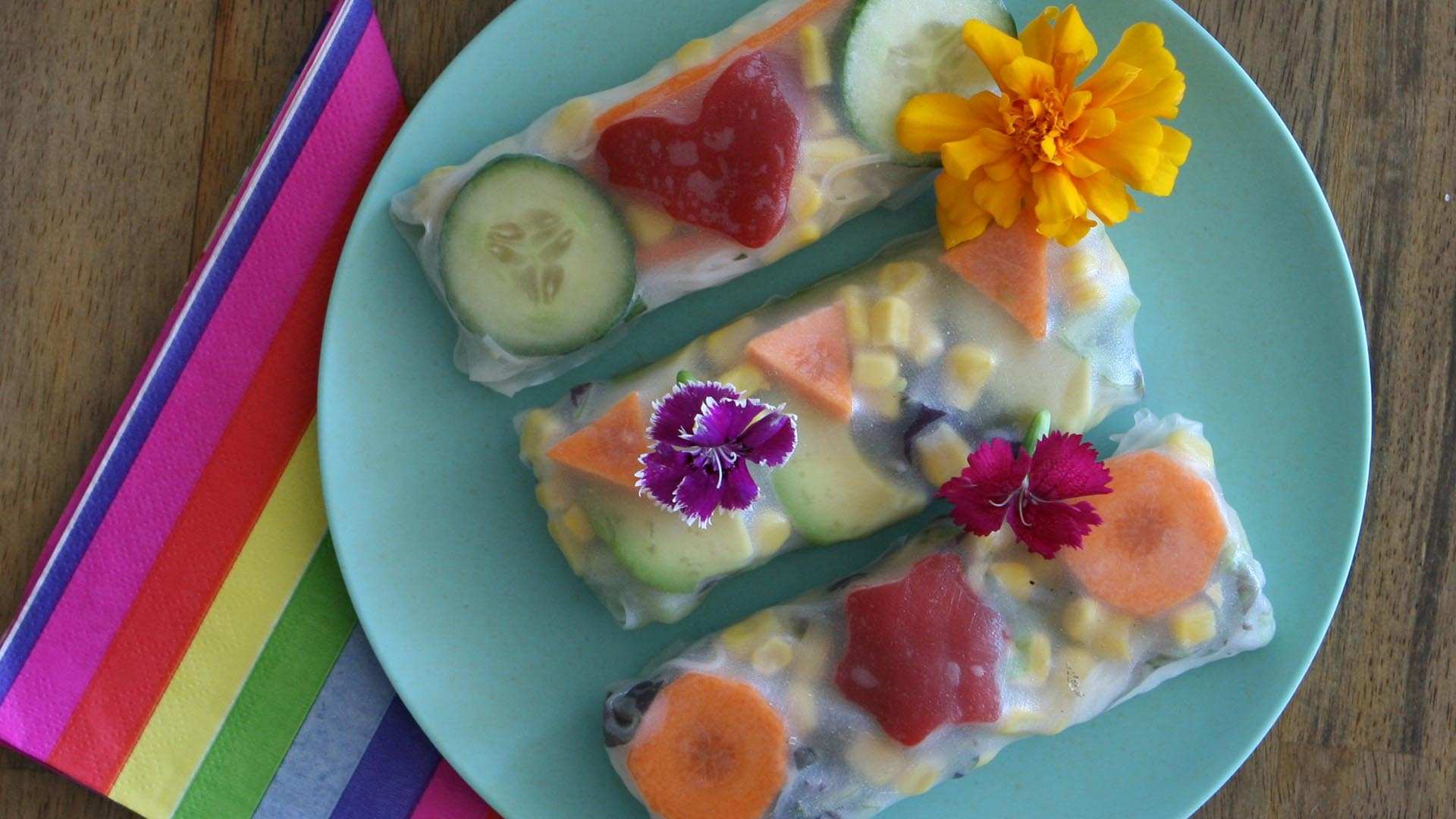 Rainbow Rice Paper Rolls - ABC Kids